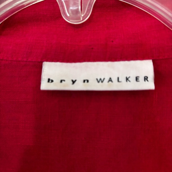 bryn Walker Linen Jacket Peter Pan Collar Bell Sleeve Sz Medium - Picture 2 of 12